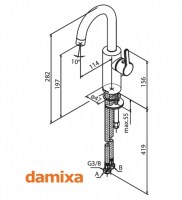 MONOMANDO LAVABO SILHOUET DAMIXA